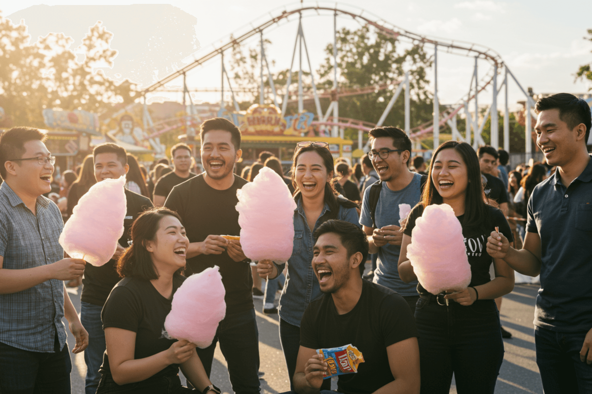 Employees at a theme park