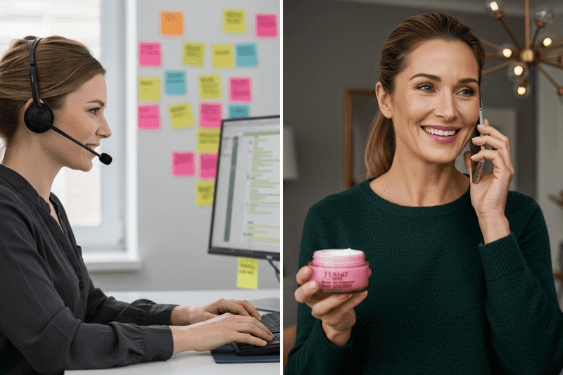Customer service agent listening to the client