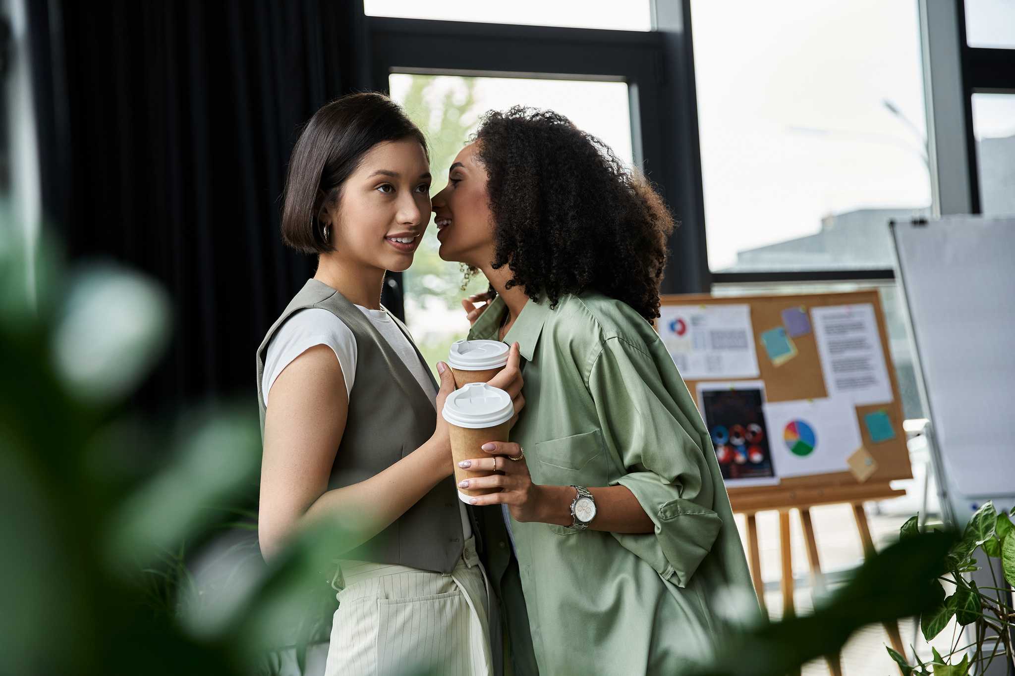 Culture at work - women close talking