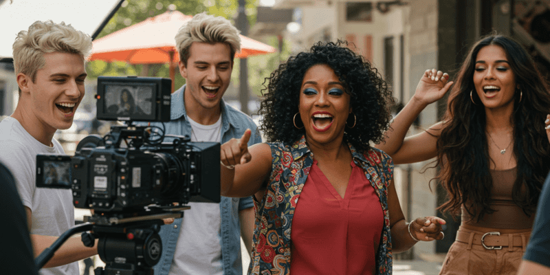 People doing a commercial shoot