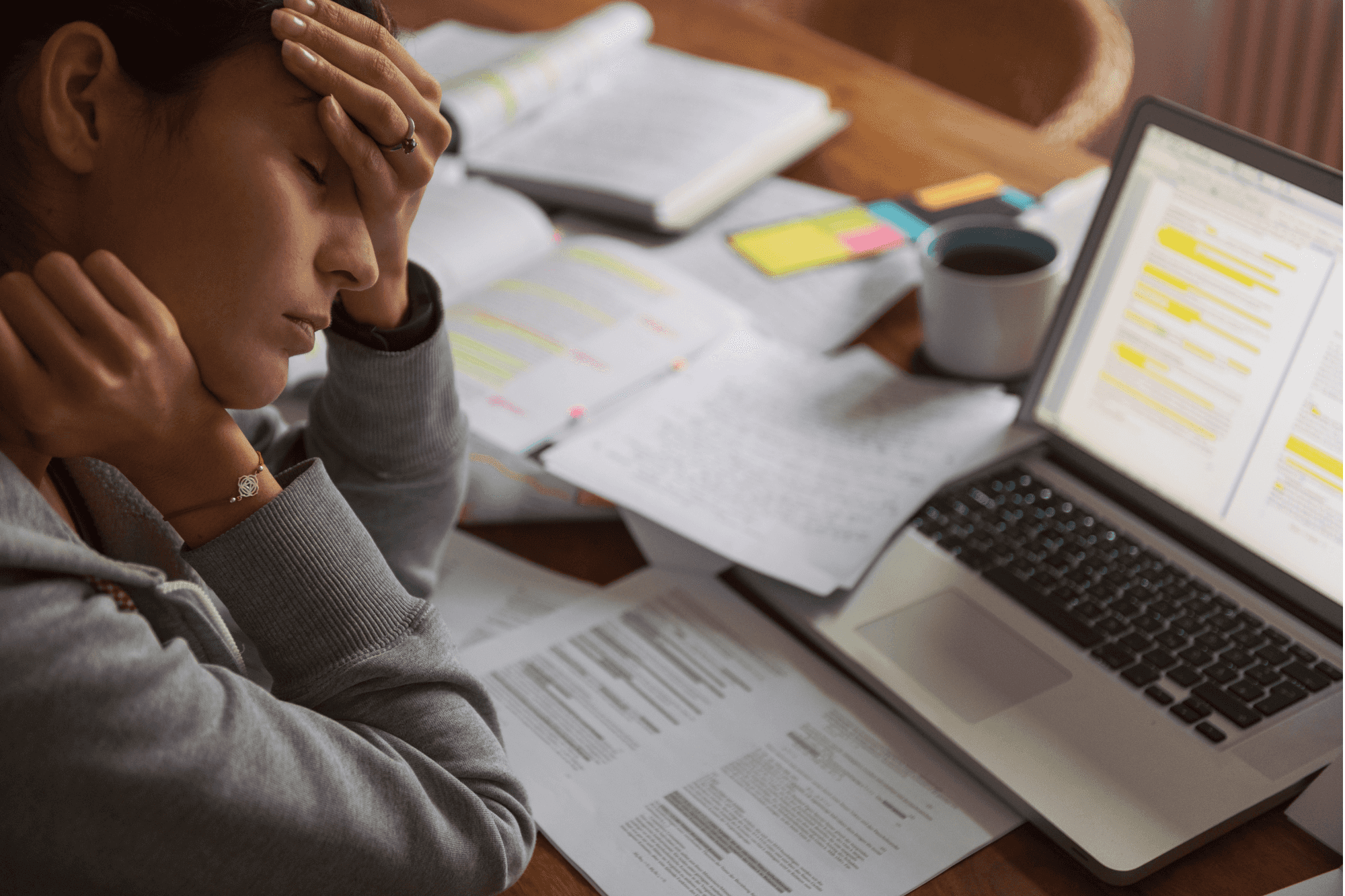 Tired employee due to burnout