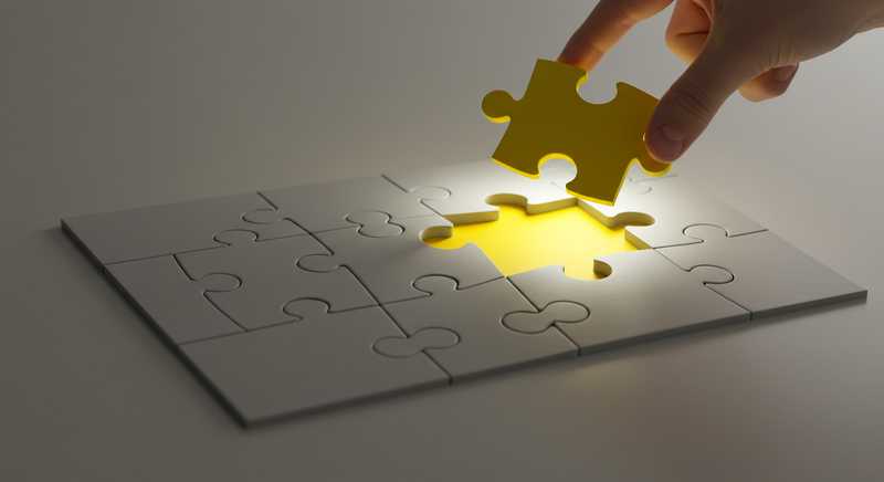 Puzzle piece as missing piece