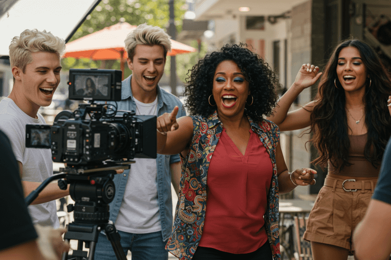 People doing a commercial shoot