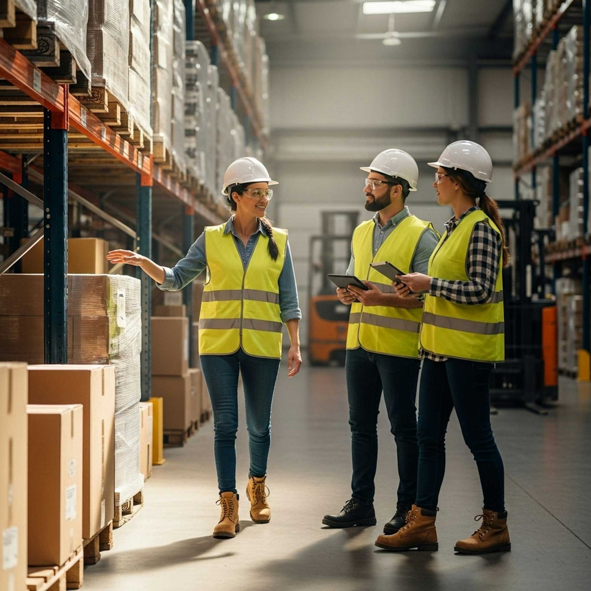 A leader guiding her team