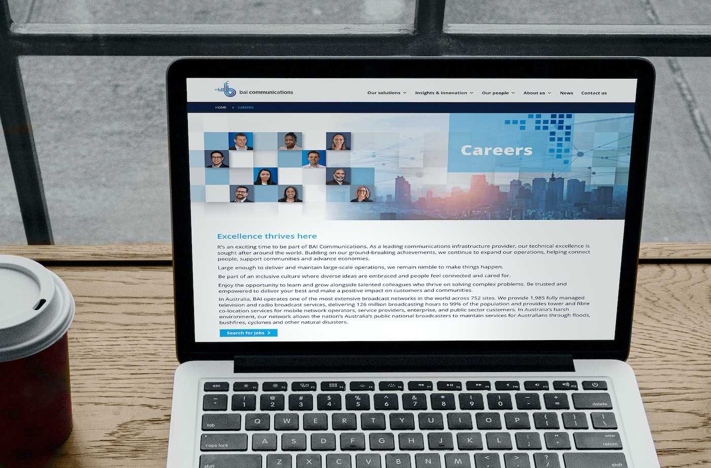 Careers page on laptop screen with diverse employee photos | Belong Creative
