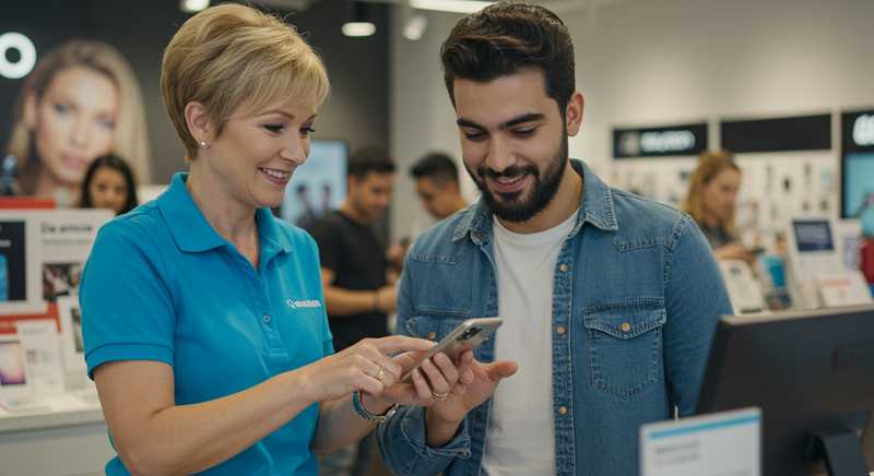 Employee assisting a customer