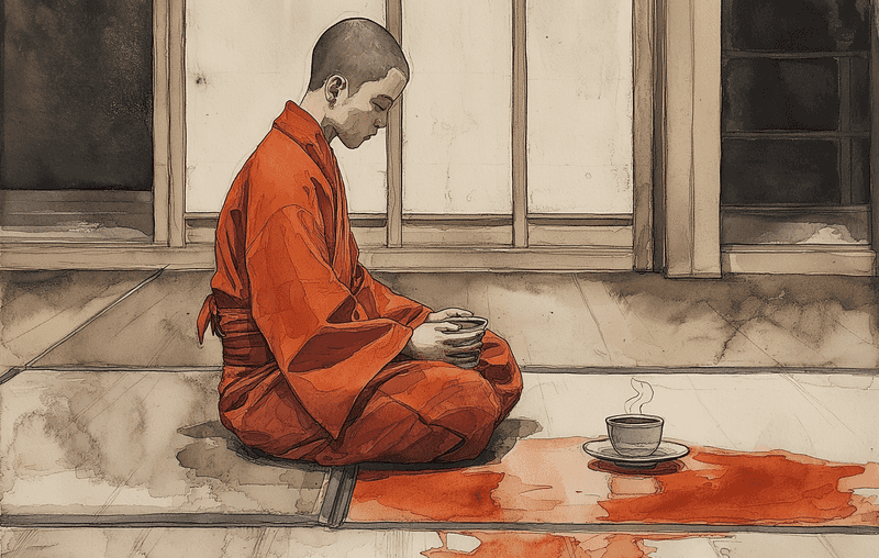 Monk spills tea