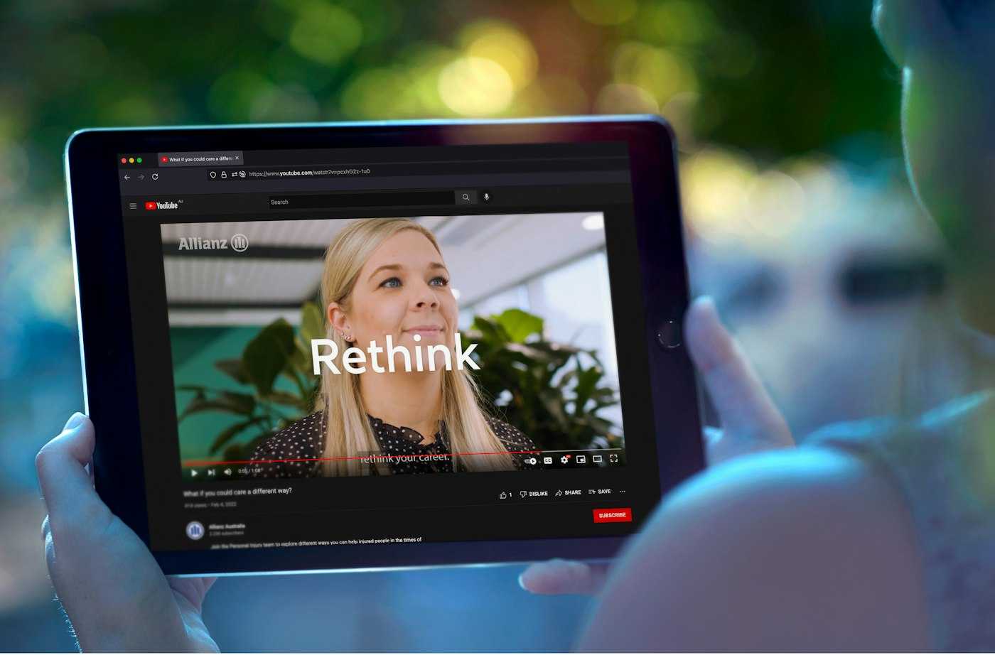 Watching a promotional video on a tablet | Belong Creative