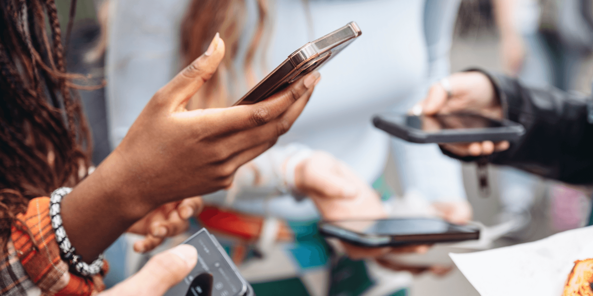 People using social media to connect