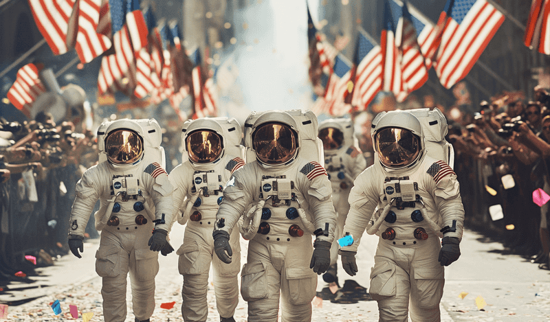 Astronauts in America at cavalcade
