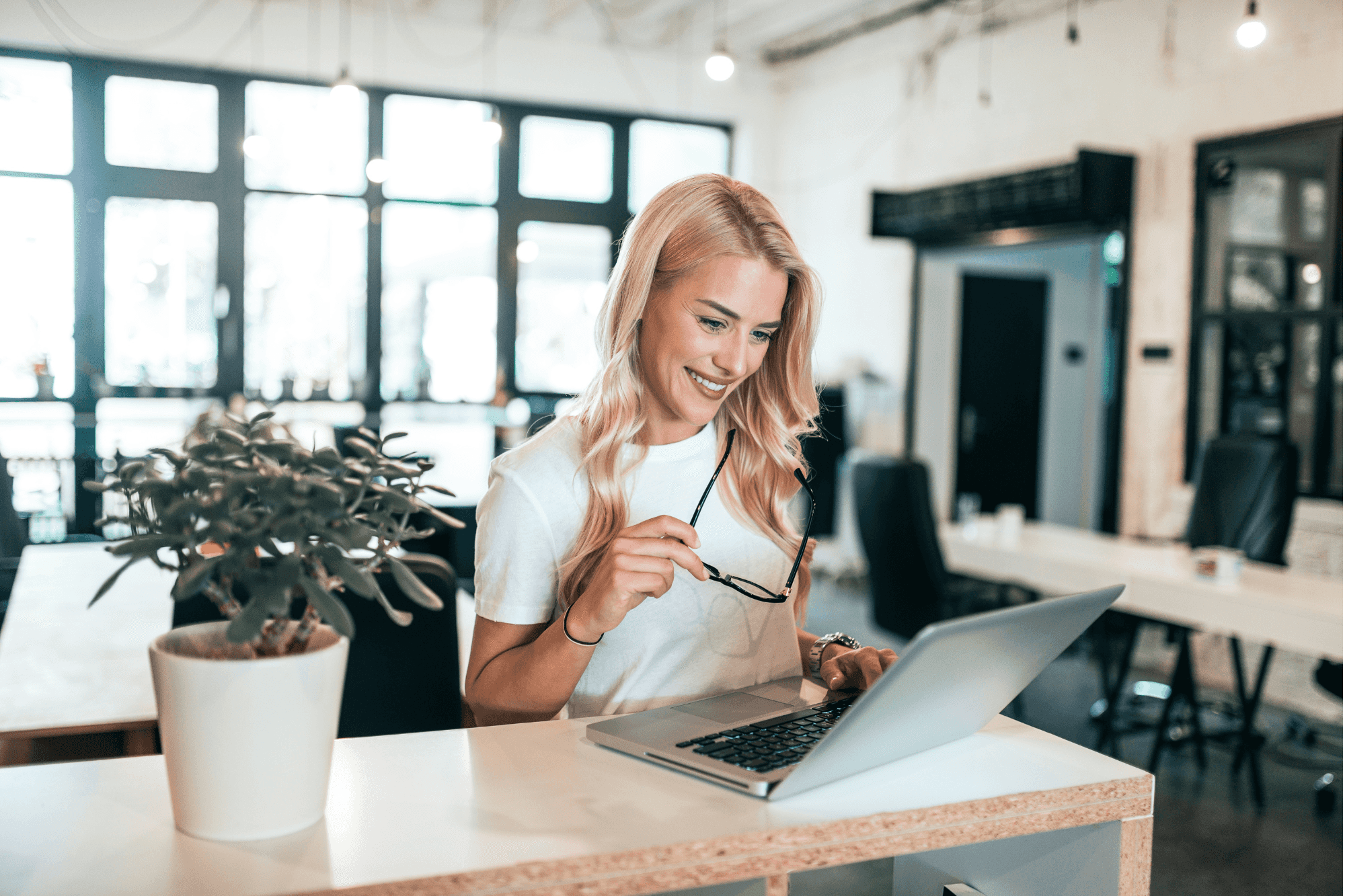 happy employee working